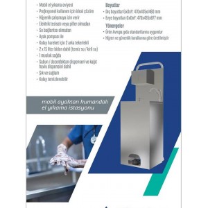 MOBİL AYAKTAN KUMANDALI EL YIKAMA İSTASYONU MOBİL AYAKTAN KUMANDALI EL YIKAMA İSTASYONU