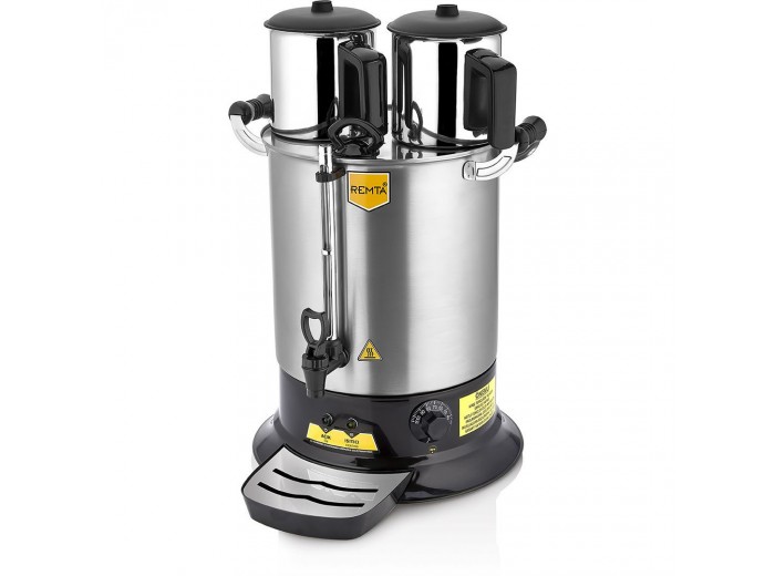 REMTA PT14 PLATİN MODEL ÇİFT DEMLİKLİ ÇAY MAKİNASI 17 LT. (DEMLİK DAHİL)