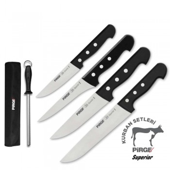 PİRGE SUPERİOR KURBAN BIÇAK SETİ 5'Lİ ÇANTALI  PİRGE SUPERİOR KURBAN BIÇAK SETİ 5'Lİ ÇANTALI