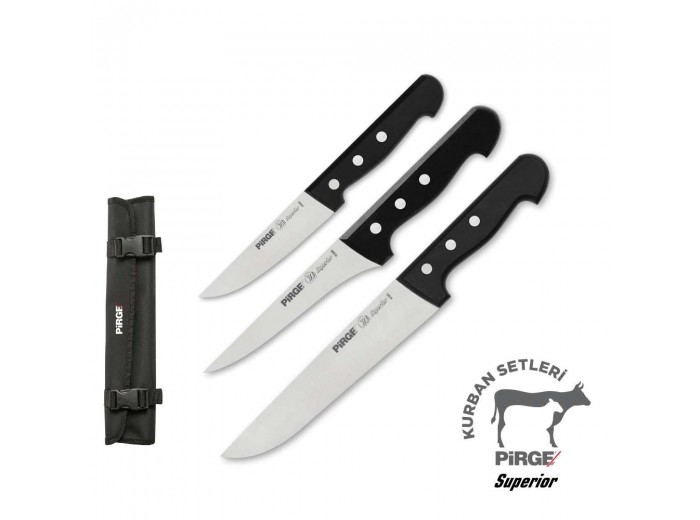 PİRGE SUPERİOR KURBAN BIÇAK SETİ 3'LÜ ÇANTALI