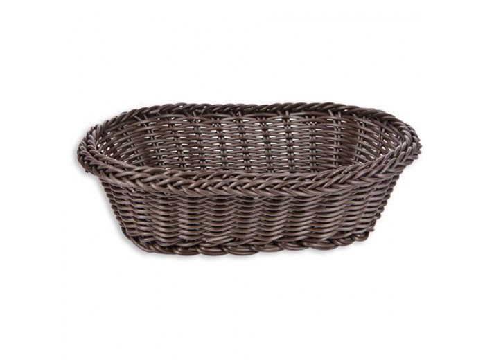 İNCE OVAL SEPET 24x17x7 CM KOYU KAHVE