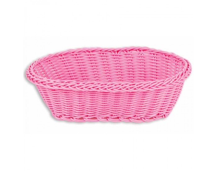 İNCE OVAL SEPET 24x17x7 CM PEMBE