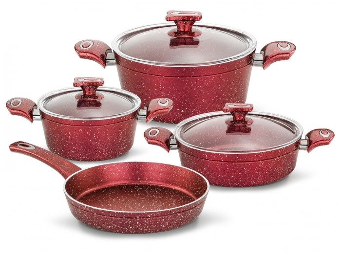 GRANİT TENCERE SETİ 7 PARÇA 4 MM