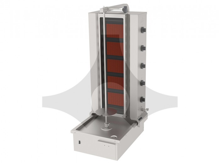 ATALAY DÖNER OCAĞI ADGC-5A GAZLI CAMLI 5 GÖZLÜ ALTTAN MOTORLU