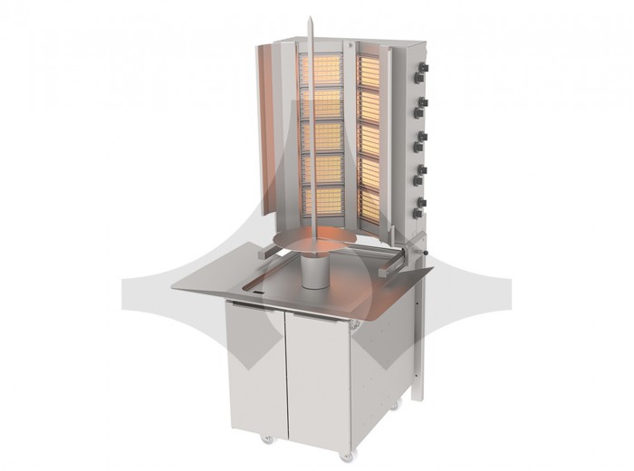 ATALAY DÖNER MAKİNESİ ADG-10D DUVARA MONTE GAZLI 10 GÖZLÜ