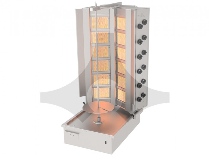 ATALAY DÖNER OCAĞI ADG-12A ALTTAN MOTORLU GAZLI 12 GÖZLÜ