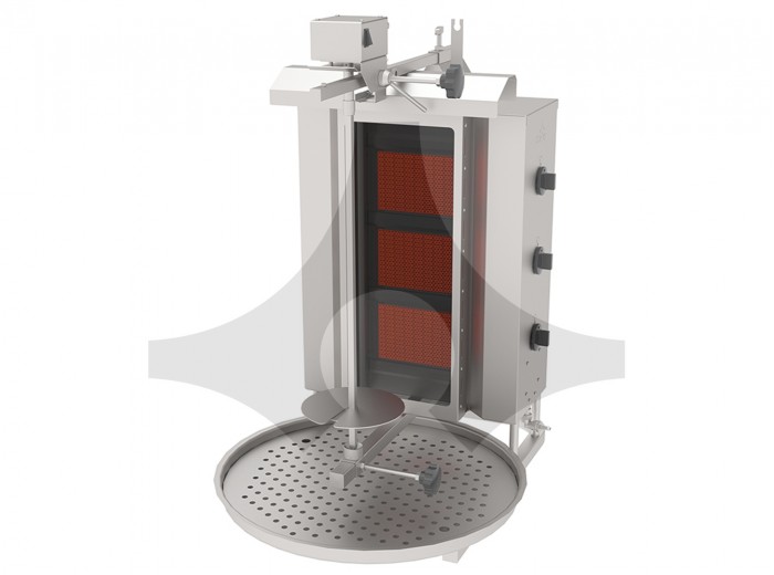 ATALAY GAZLI CAMLI DÖNER OCAĞI ADGC-3U ÜSTTEN MOTORLU 3 GÖZLÜ