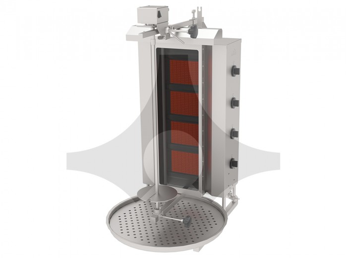 ATALAY GAZLI CAMLI DÖNER OCAĞI ADGC-4U ÜSTTEN MOTORLU 4 GÖZLÜ