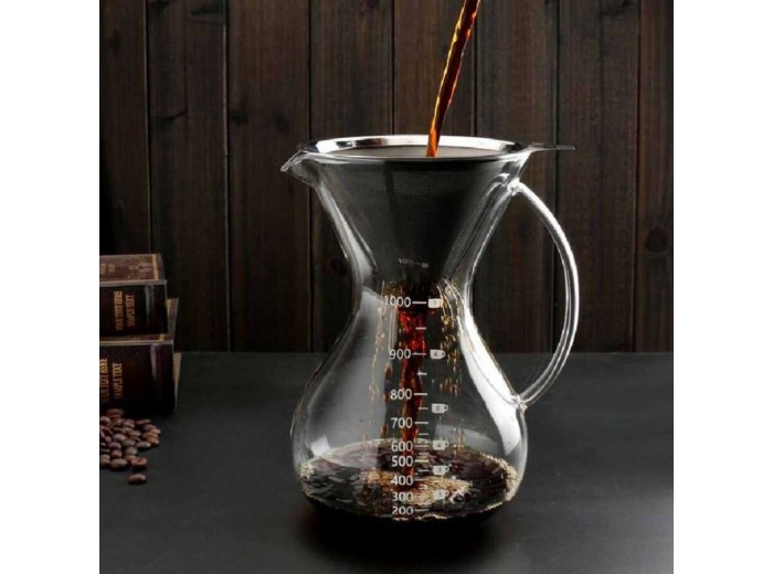 CAM KAHVE DEMLEME-FİLTRELİ 1000 ML