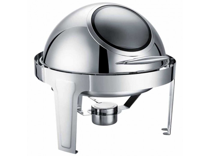 CHAFING DISH ROLL TOP YUVARLAK CAMLI 6 L (CDC-6C)