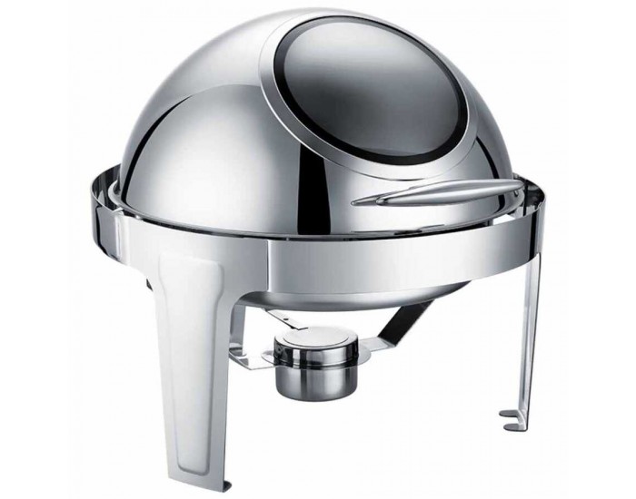 CHAFING DISH ROLL TOP YUVARLAK CAMLI 6 L (CDC-6C)