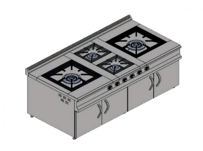 KARACASAN 4 GÖZLÜ DOĞALGAZLI DOLAPLI OCAK KRCS.SDKZ.2010.CE