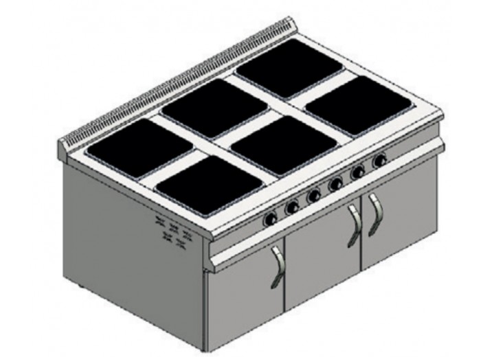 KARACASAN 6 GÖZLÜ ELEKTRİKLİ DOLAPLI OCAK KRCS.DKZE.1510.CE