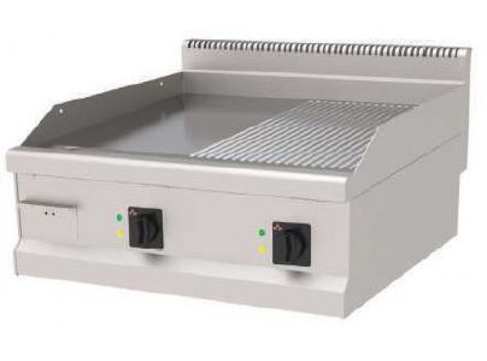 ATALAY ELEKTRİKLİ KROM PLEYT YARI OLUKLU,YARI DÜZ IZGARA 80 CM x 90 CM AEI-890/ND S CR