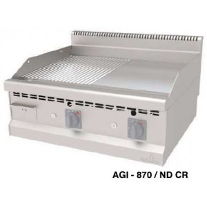 ATALAY GAZLI KROM YARI OLUKLU,YARI DÜZ PLEYT IZGARA 80 CM x 70 CM AGI-870/ND CR