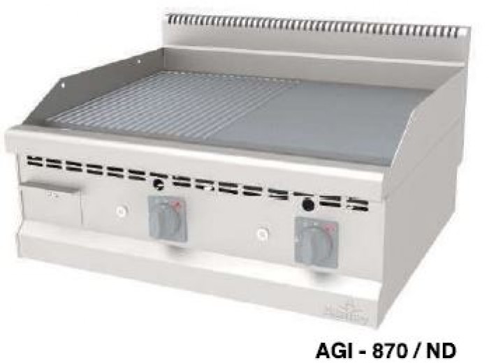 ATALAY GAZLI YARI OLUKLU,YARI DÜZ PLEYT IZGARA 80 CM X 70 CM AGI-870/ND