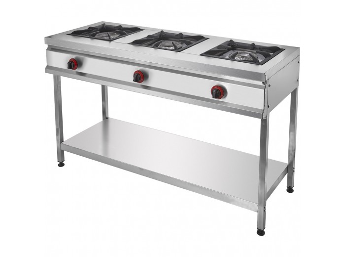 REMTA CEJ25(L) 3'LÜ AYAKLI TABAN RAFLI GAZLI LOKANTA OCAĞI