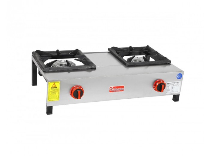 HİMAKSAN LPG'Lİ İKİLİ LOKANTA OCAĞI KISA AYAK HMK-LKK- 2 CE
