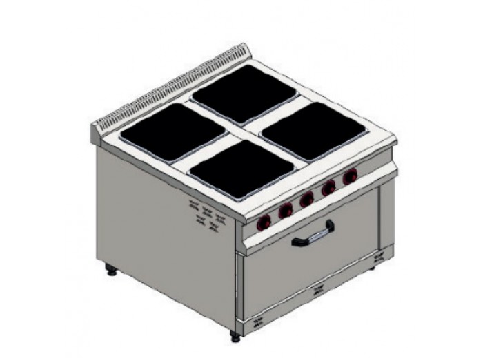 KARACASAN 4 GÖZLÜ ELEKTRİKLİ FIRINLI OCAK KRCS.KZE.1010.CE