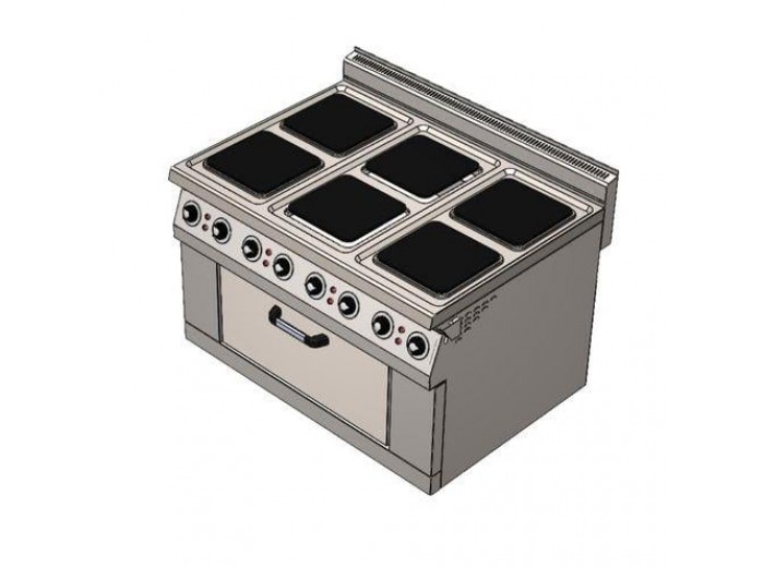 KARACASAN 6 GÖZLÜ ELEKTRİKLİ FIRINLI OCAK KRCS.KZE.1510.CE