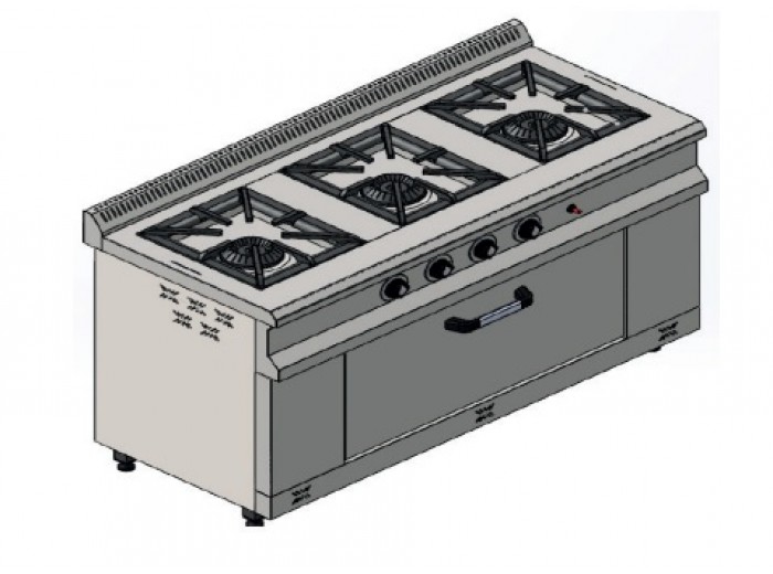 KARACASAN 3 GÖZLÜ DOĞALGAZLI FIRINLI OCAK KRCS.KZG.1460.CE