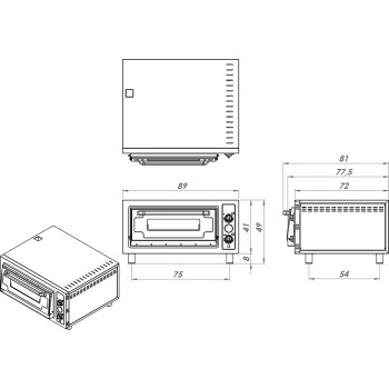 REMTA S17 4'LÜ ELEKTİRKLİ PİZZA FIRINI MONOFAZE 62 CM X 62 CM  REMTA S17 4'LÜ ELEKTİRKLİ PİZZA FIRINI MONOFAZE 62 CM X 62 CM