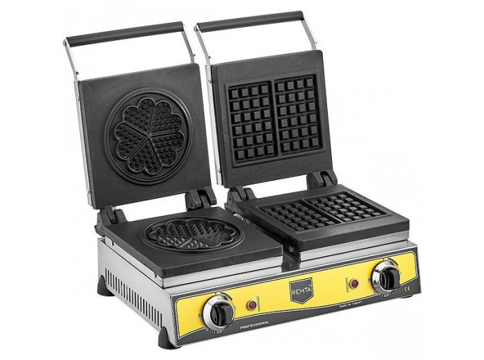 REMTA W20 ÇİFTLİ KARE+ÇİÇEK MODEL (16 CM ÇAP) WAFFLE MAKİNASI ELEKTRİKLİ