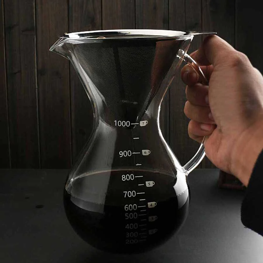 Cam Kahve Demleme-filtreli 1000 ml – Diğer Ekipmanlar CK-1000 – detay görseli 2 (küçük görsel)