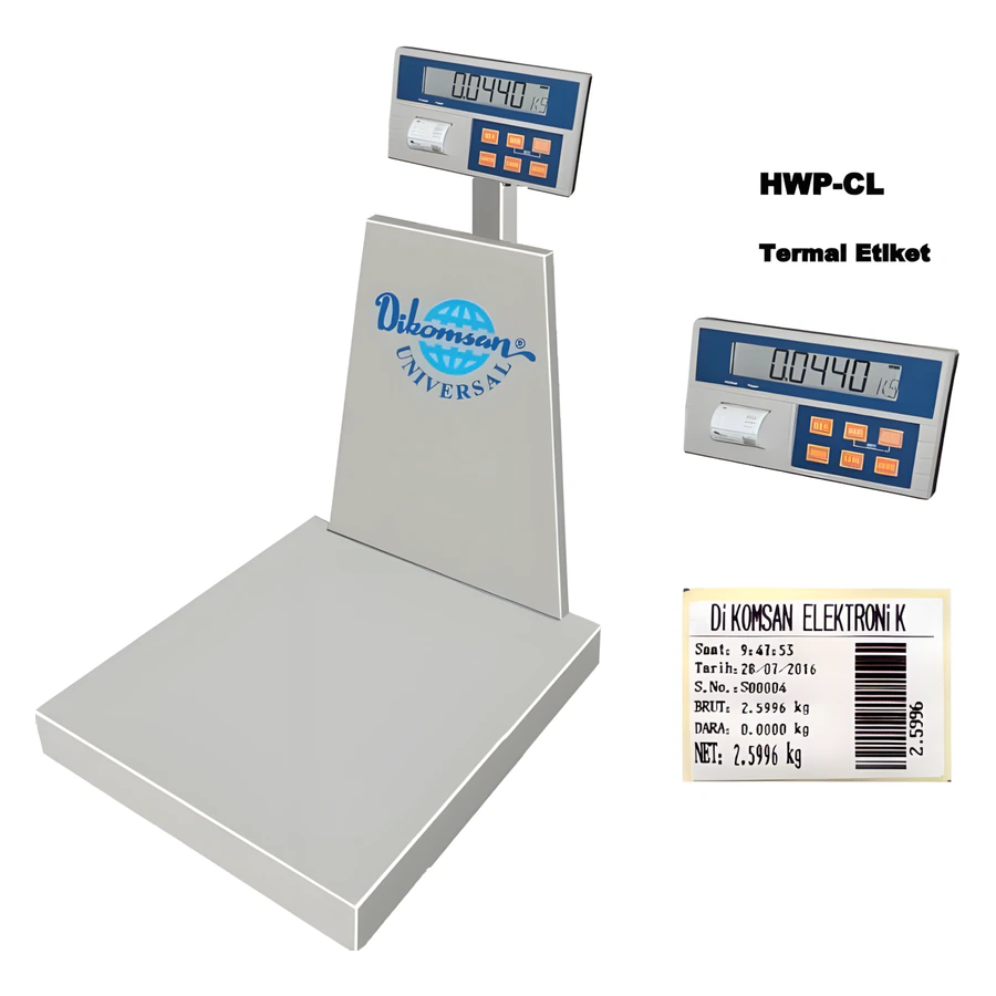Dikomsan Hwp-cl Etiket Yazıcılı Paslanmaz Baskül – Tartım Baskülleri DİKOMSAN HWP-CL-SPS