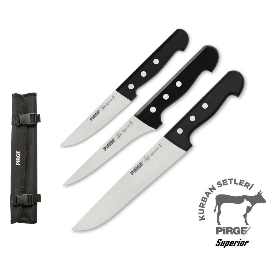 Pirge Superior Kurban Bıçak Seti 3'LÜ Çantalı – Bıçaklar 35186